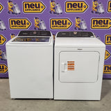 Whirlpool 4.6 Cu. Ft. Top Load Impeller Washer with Built-in Faucet WTW5020SW - Scratch & Dent (Moderate) and Whirlpool® 7.0 Cu. Ft. Electric Dryer with Moisture Sensor and Steam Refresh Cycle 16144 - WED6150PW - Open Box