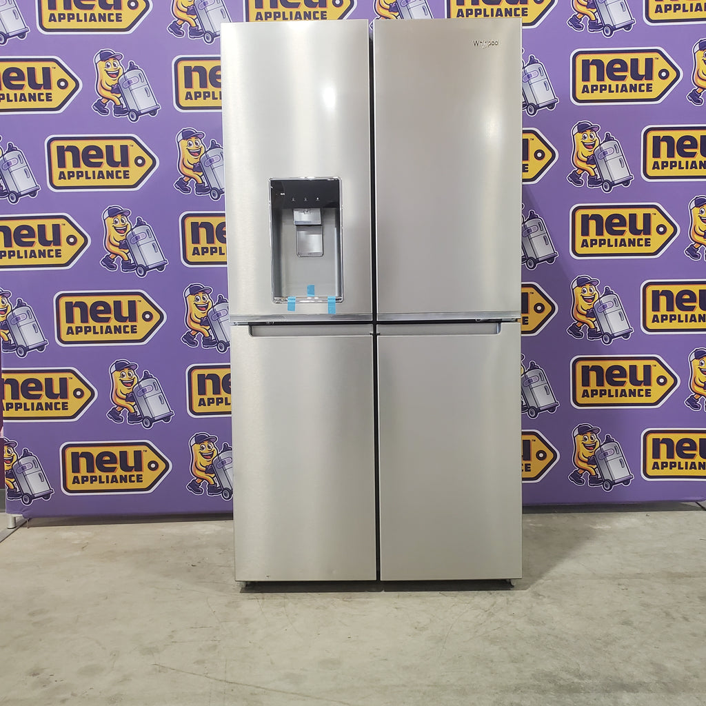 Pictures of Whirlpool Stainless Steel Counter Depth 4 Door French Door 36 Inch Refrigerator with Ice Maker in Door and Triple Evaporation System WRQC7836RZ - Scratch and Dent (Minor) - Neu Appliance Outlet - Discount Appliance Outlet in Austin, Tx