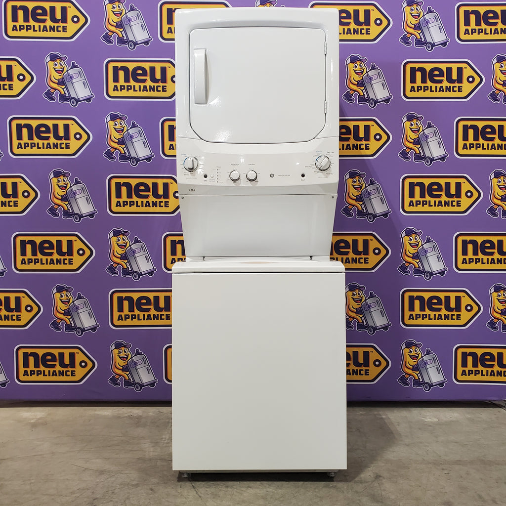 Pictures of GE Unitized Spacemaker® 3.8 cu. ft. Capacity Washer with Stainless Steel Basket and 5.9 cu. ft. Capacity Electric Dryer 3SD715 - GUD27ESSMWW - Open Box - Neu Appliance Outlet - Discount Appliance Outlet in Austin, Tx