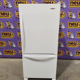 Whirlpool 18.7 cu. ft. Bottom Freezer Refrigerator in White WRB329DMBW - Scratch & Dent (Minor)