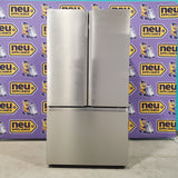 Fingerprint Resistant Brushed Steel ENERGY STAR Hisense 26.6 cu. ft. 3 Door French Door Refrigerator with Icemaker and Internal Water Dispenser - Open Box
