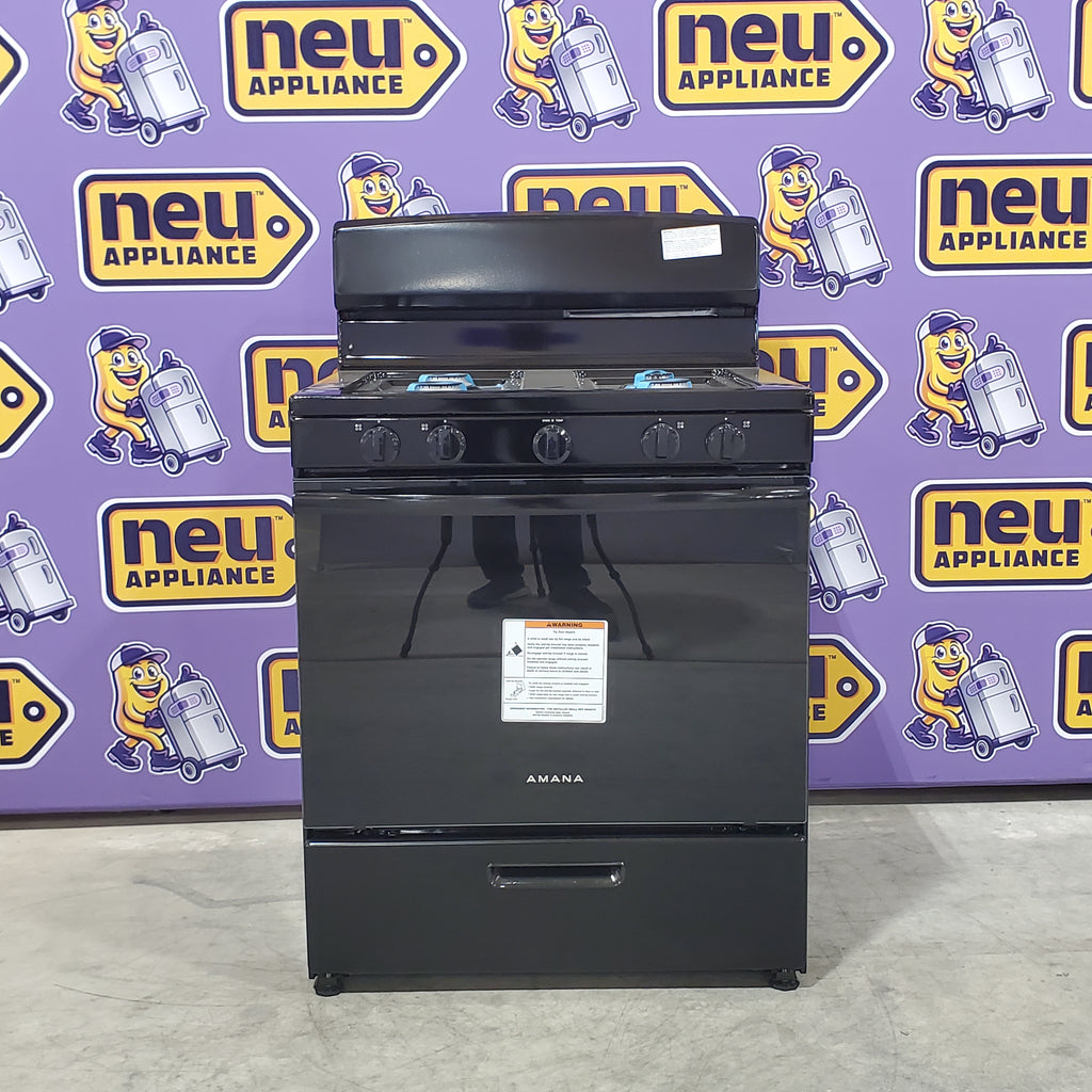 Pictures of Amana 30-inch 4-Burner Freestanding Gas Range with Easy-Clean Glass Door AGR4203MNB - Scratch & Dent (Minor) - Neu Appliance Outlet - Discount Appliance Outlet in Austin, Tx