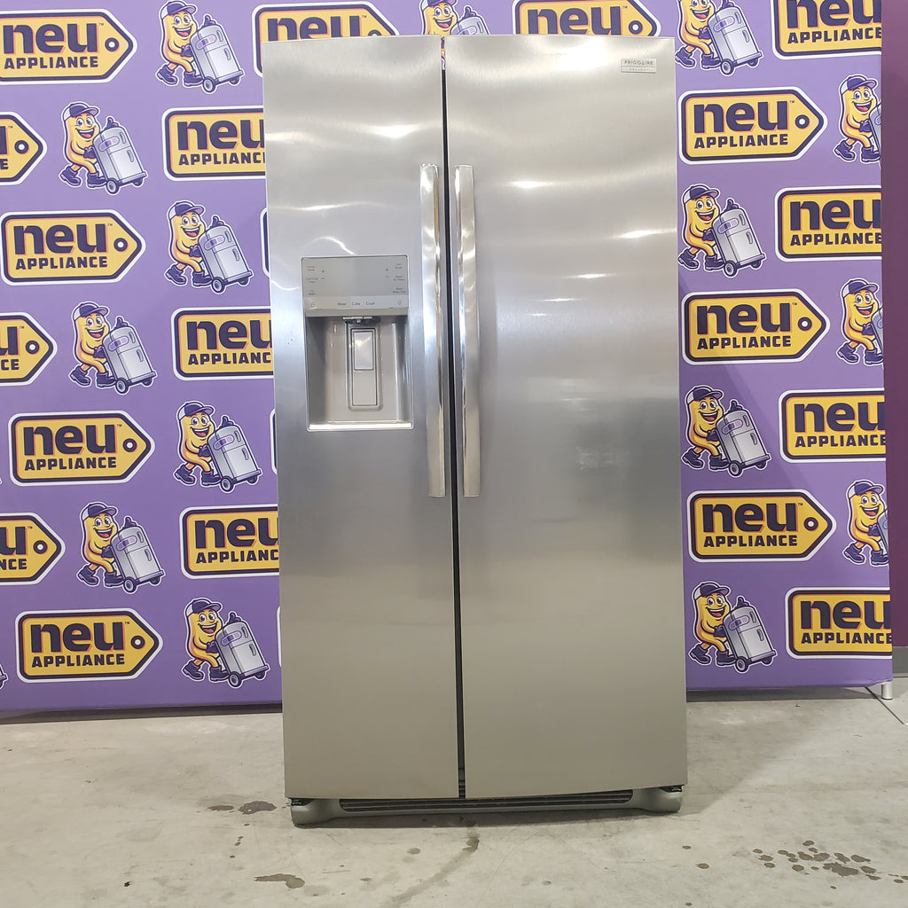 Pictures of Smudge Proof Stainless Steel ENERGY STAR Frigidaire Gallery 25.6 cu. ft. Side by Side Refrigerator with Exterior Water and Ice Dispenser - Scratch & Dent - Minor - Neu Appliance Outlet - Discount Appliance Outlet in Austin, Tx