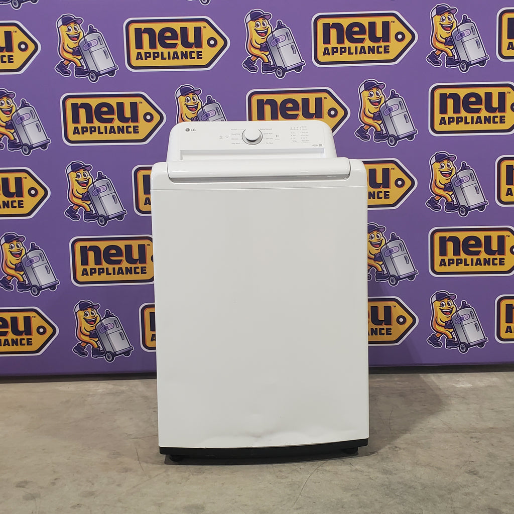 Pictures of ENERGY STAR LG 4.1 cu. ft. Top Load Washing Machine with 4-Way Agitator WT6105CW and ENERGY STAR LG 7.3 cu. ft. Electric Dryer with Smart Diagnosis DLE6100W - Scratch & Dent (Minor) - Neu Appliance Outlet - Discount Appliance Outlet in Austin, Tx