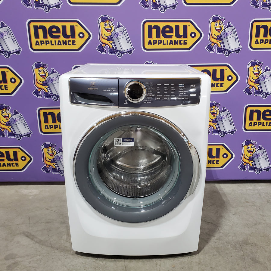 Electrolux 4.5 Cu.Ft. Stackable Front Load Washer with Steam and SmartBoost Wash System ELFW7637AW - Scratch & Dent (Moderate) and Electrolux 8.0 cu. ft. Front Load Electric Dryer with Perfect Steam 16182 - ELFE7637AW - Open Box