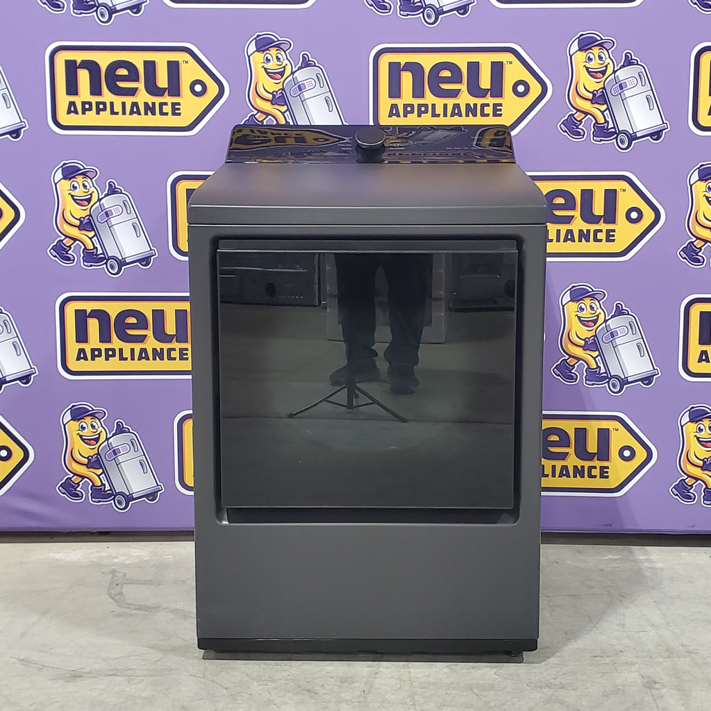 Pictures of LG 5.3 cu. ft. Smart Top Load Washer with 4-Way® Agitator, TurboWash3D Technology, and AI Sensing EasyUnload™ WT8405CB - Open Box and LG 7.3 cu. ft. Rear Control Electric Dryer with LG EasyLoad™ Door and AI Sensing DLE8400BE - Open Box - Neu Appliance Outlet - Discount Appliance Outlet in Austin, Tx