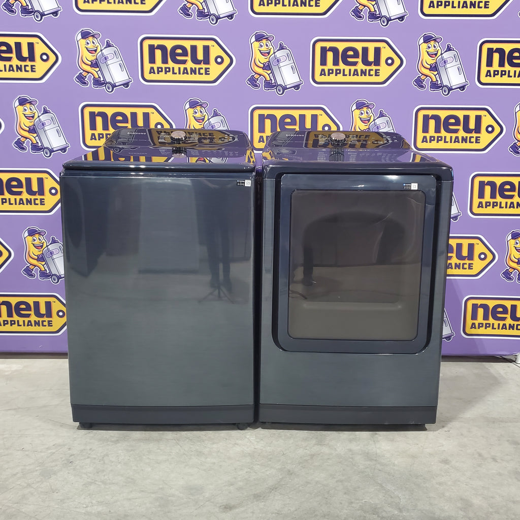 Pictures of Samsung 5.4 cu. ft. Smart Top Load Washer with Pet Care Solution and Super Speed Wash WA54CG7150AD - Open Box and 7.4 cu. ft. Smart Vented Electric Dryer with Pet Care Dry and Steam Sanitize+ 16040 - DVE54CG7150D - Scratch & Dent (Minor) - Neu Appliance Outlet - Discount Appliance Outlet in Austin, Tx