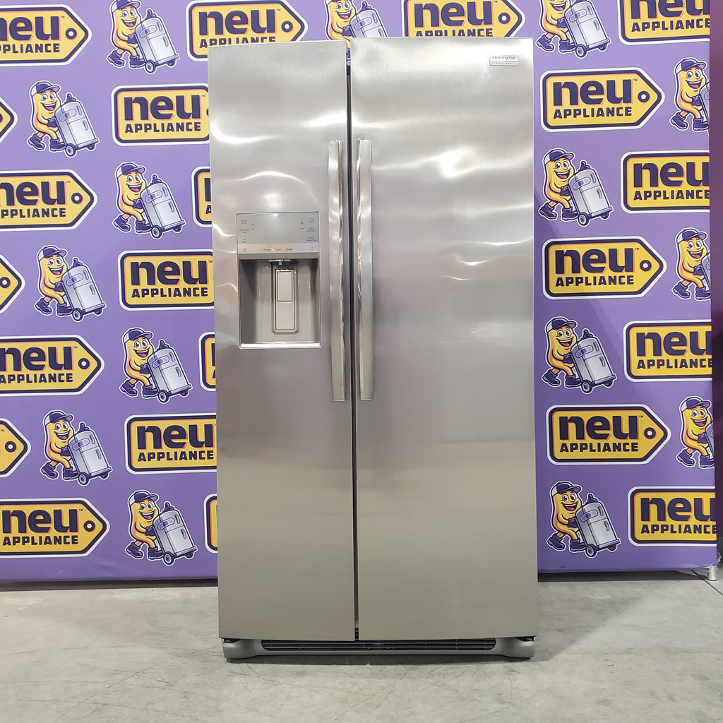 Pictures of Frigidaire Gallery 22.3-cu ft Counter-depth Side-by-Side Refrigerator with Ice Maker ENERGY STAR in Fingerprint Resistant Stainless Steel GRSC2352AF - 3SD495 - Open Box - Neu Appliance Outlet - Discount Appliance Outlet in Austin, Tx