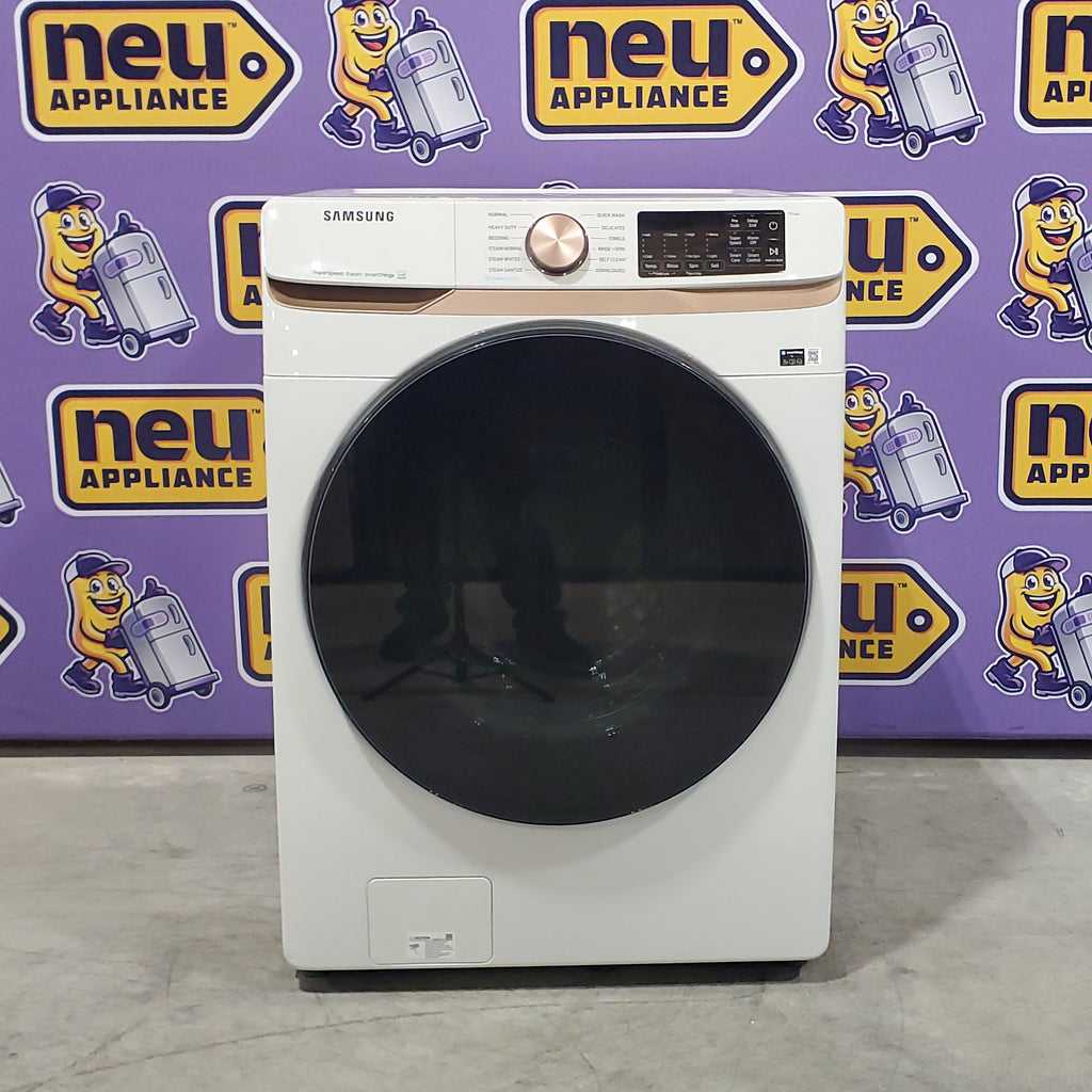 Pictures of Samsung Extra Large Capacity 5.0 cu. ft. Smart Front Load Washer in Ivory with Super Speed Wash and Steam Wi-Fi Connectivity 3SD726 - WF50BG8300AE - Open Box - Neu Appliance Outlet - Discount Appliance Outlet in Austin, Tx