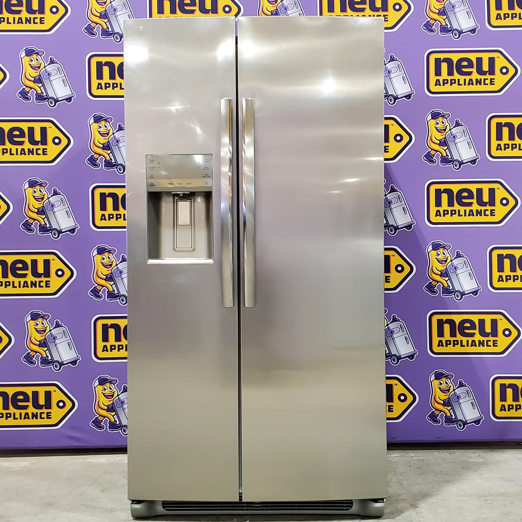 Pictures of Frigidaire Gallery 22.3-cu ft Counter-depth Side-by-Side Refrigerator with Ice Maker ENERGY STAR in Fingerprint Resistant Stainless Steel GRSC2352AF - 3SD478 - Scratch & Dent (Minor) - Neu Appliance Outlet - Discount Appliance Outlet in Austin, Tx