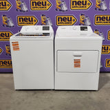 Whirlpool 4.2-4.3 Cu. Ft. Top Load Washer with 2-in-1 Removable Agitator and Soft Close Glass Lid WTW4307SW - Open Box and Whirlpool 7.0 cu. ft. Electric Dryer with Adaptive Dry and Wrinkle Shield™ Option 16121 - WED4307SW - Scratch & Dent (Minor)