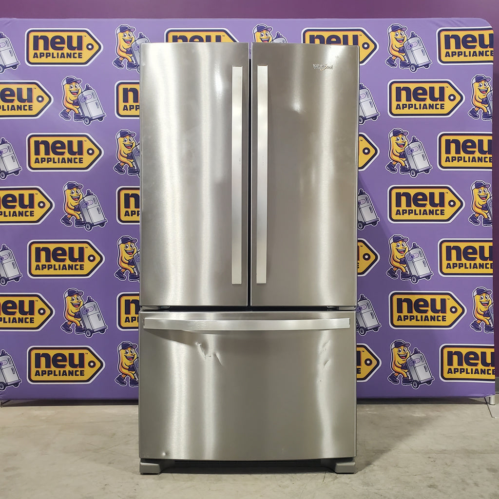 Pictures of Whirlpool Stainless Steel 36 in. 25.2 cu. ft. Standard Depth French Door Refrigerator in Fingerprint Resistant Stainless Steel, WRFF3236RZ- Scratch and Dent (Minor) - Neu Appliance Outlet - Discount Appliance Outlet in Austin, Tx