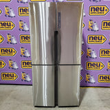 Haier 16.8 cu. ft. Counter Depth French Door Refrigerator in Stainless Steel QHE16HYPFS - Scratch & Dent (Major)