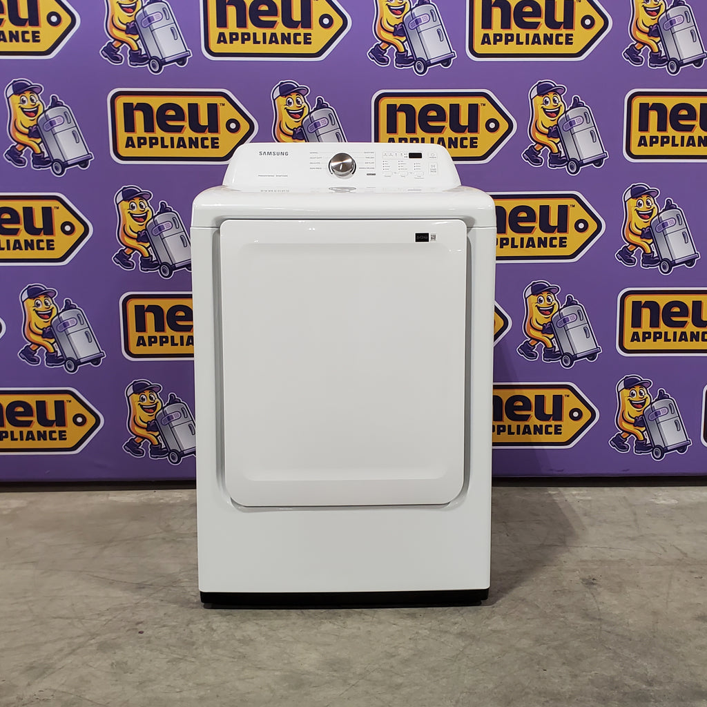 Pictures of Samsung 4.0 cu. ft. Top Load Washer with ActiveWave™ Agitator and Soft-Close Lid in White WA40A3005AW - Scratch & Dent (Minor) and Samsung 7.2 cu. ft. Electric Dryer with Sensor Dry in White 16029 - DVE45T3200W - Open Box - Neu Appliance Outlet - Discount Appliance Outlet in Austin, Tx