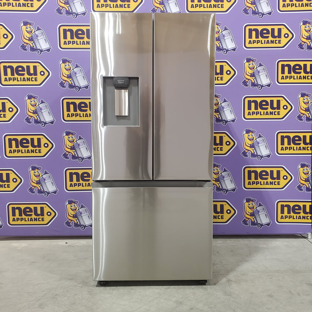 Pictures of Samsung 30 in. Wide 22 cu. ft. ENERGY STAR 3 Door French Door Refrigerator with Exterior Water and Ice Dispenser in Fingerprint Resistant Stainless Steel 4SD403 - RF22A4221SR - Scratch & Dent (Moderate) - Neu Appliance Outlet - Discount Appliance Outlet in Austin, Tx