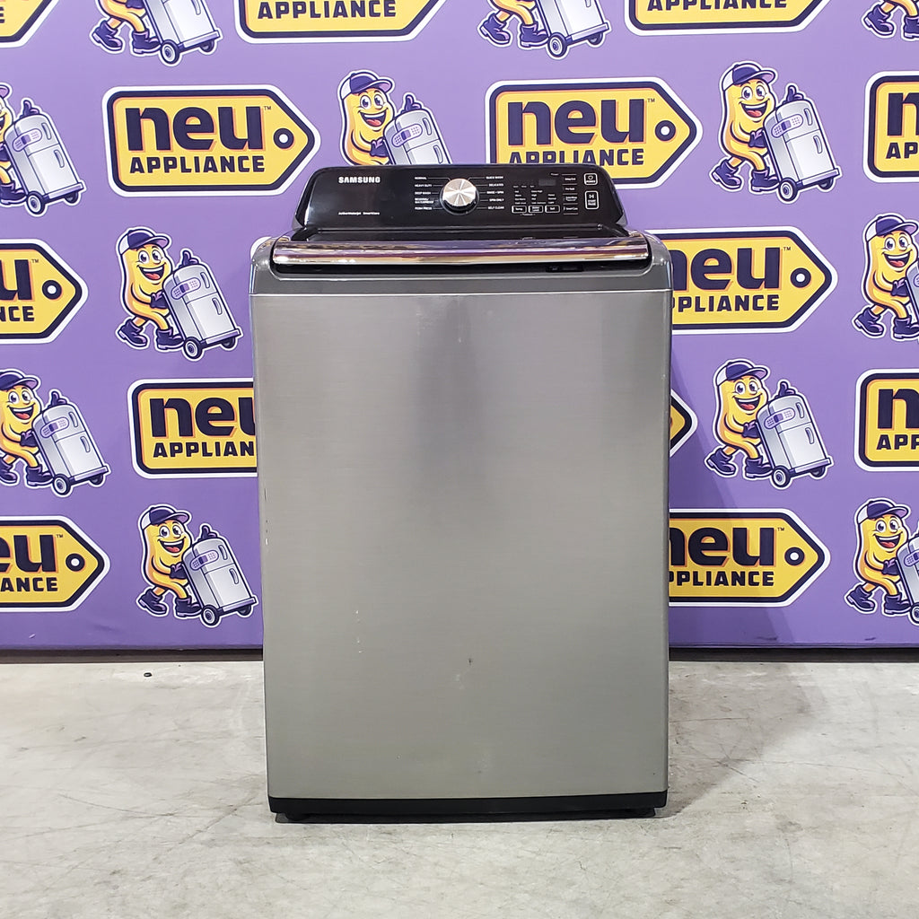 Pictures of Samsung 4.4 cu. ft. Top Load Washer with ActiveWave™ Agitator and Active WaterJet in Platinum 1CR03121 - WA44A3405AP - Certified Refurbished - Neu Appliance Outlet - Discount Appliance Outlet in Austin, Tx