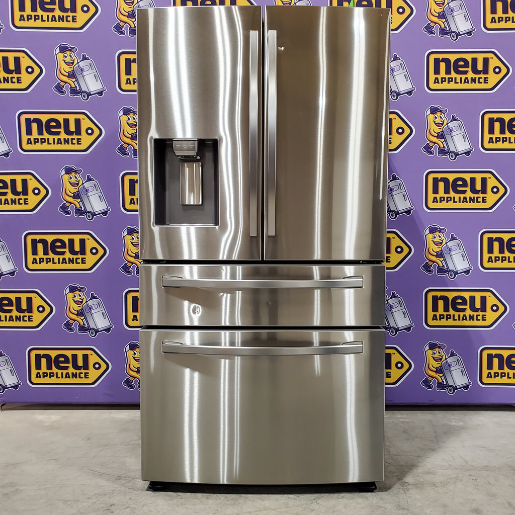 Pictures of Samsung 28-cu ft 4-Door ENERGY STAR Smart French Door Refrigerator with Ice Maker in Fingerprint Resistant Stainless Steel 4SD423 - RF28R7201SR - Scratch and Dent (Minor) - Neu Appliance Outlet - Discount Appliance Outlet in Austin, Tx