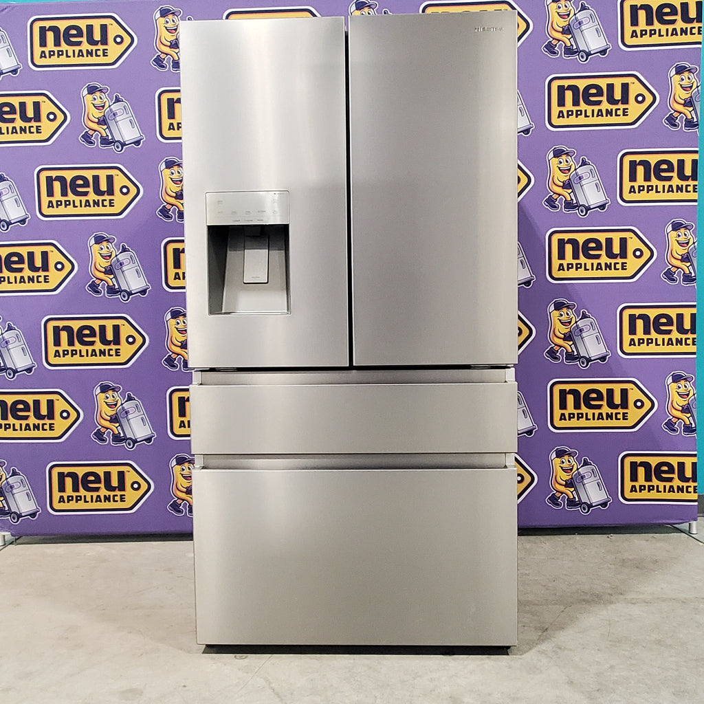 Pictures of Hisense PureFlat 25.6-cu ft 4-Door Smart French Door Refrigerator with Ice Maker, Water and Ice Dispenser (Stainless Steel) ENERGY STAR - Scratch and Dent (Minor) - Neu Appliance Outlet - Discount Appliance Outlet in Austin, Tx