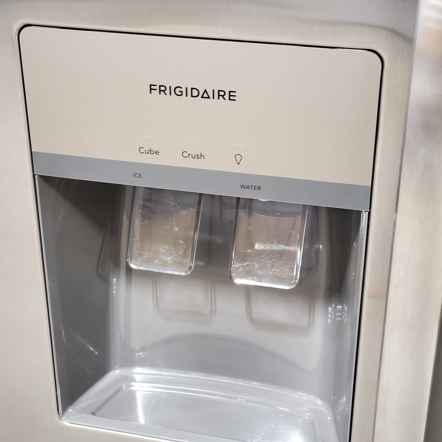 Frigidaire 25.6-cu ft ENERGY STAR Side-by-Side Refrigerator with Ice Maker in Fingerprint Resistant Stainless Steel 22SD031 - FRSS26L3AF - Scratch & Dent (Minor)