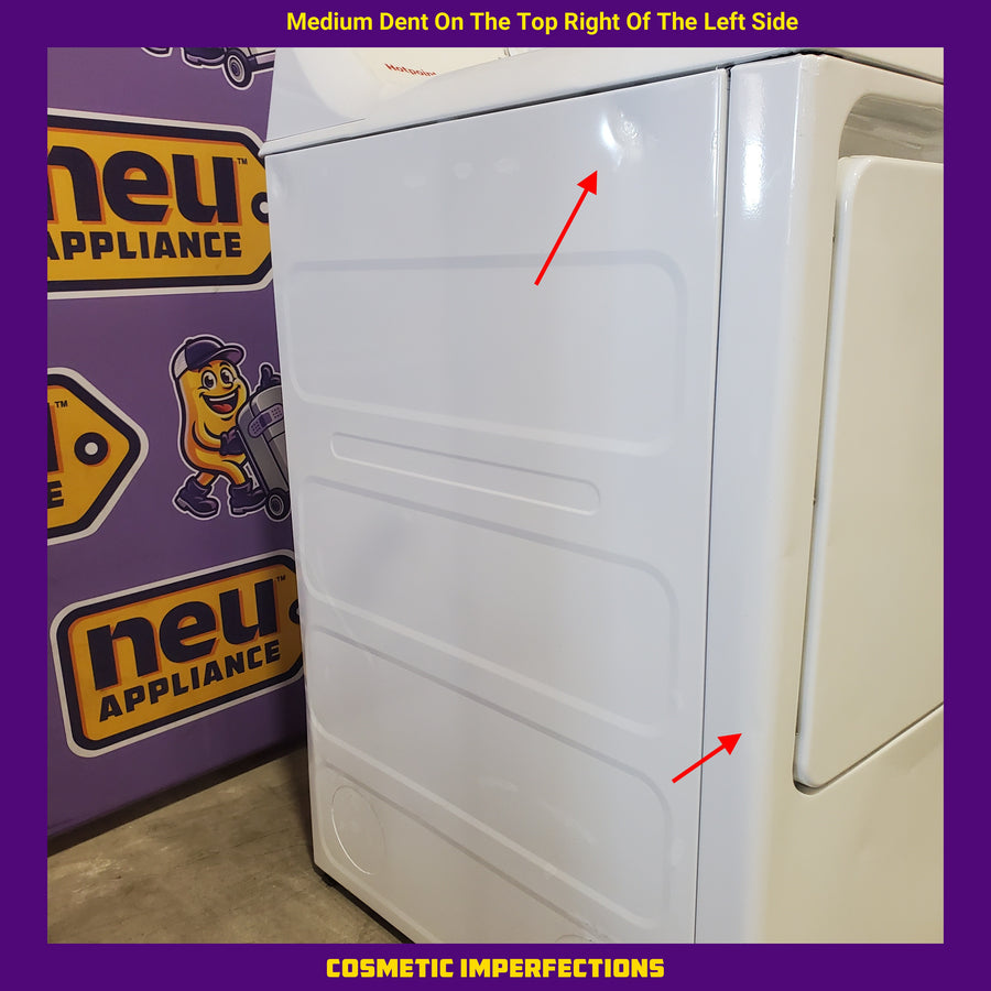 Hotpoint® 4.0 cu. ft. Capacity Washer with Cold Plus and Water Level Control HTW265ASWWW - Scratch & Dent (Minor) and Hotpoint® 6.2 cu. ft. vented Electric Dryer with Auto Dry 16138 - HTX26EASWWW - Scratch & Dent (Moderate)
