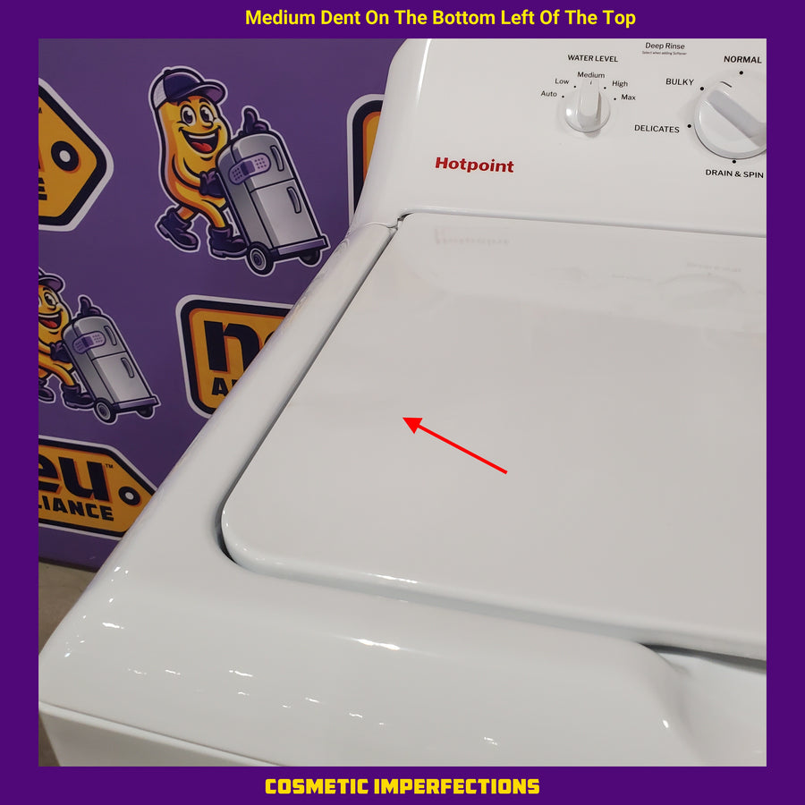 Hotpoint® 4.0 cu. ft. Capacity Washer with Cold Plus and Water Level Control HTW265ASWWW - Scratch & Dent (Major) and Hotpoint 6.2 cu. ft. Capacity Electric Dryer with Up To 120 ft. Venting and Shallow Depth 16178 - HTX26EASWWW - Scratch & Dent (Minor)