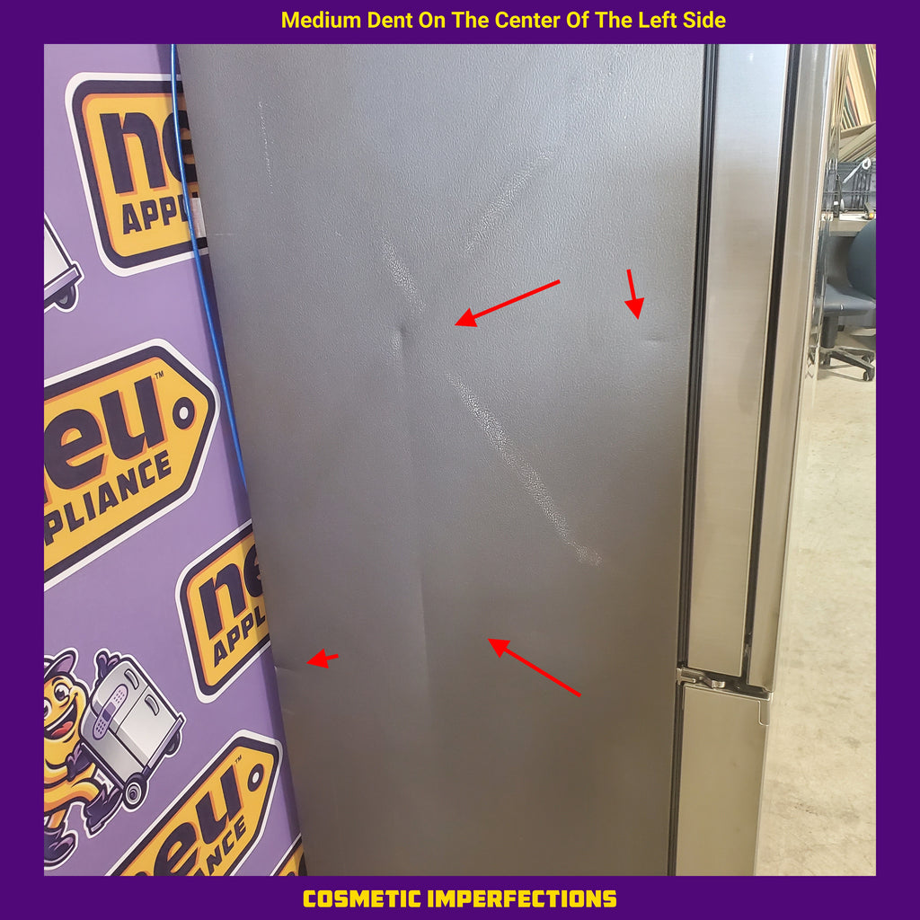 Pictures of Counter Depth Fingerprint Resistant Stainless Steel ENERGY STAR Samsung 22.8 cu. ft. 4 Door Flex Refrigerator with Beverage Center - Scratch & Dent - Major - Neu Appliance Outlet - Discount Appliance Outlet in Austin, Tx