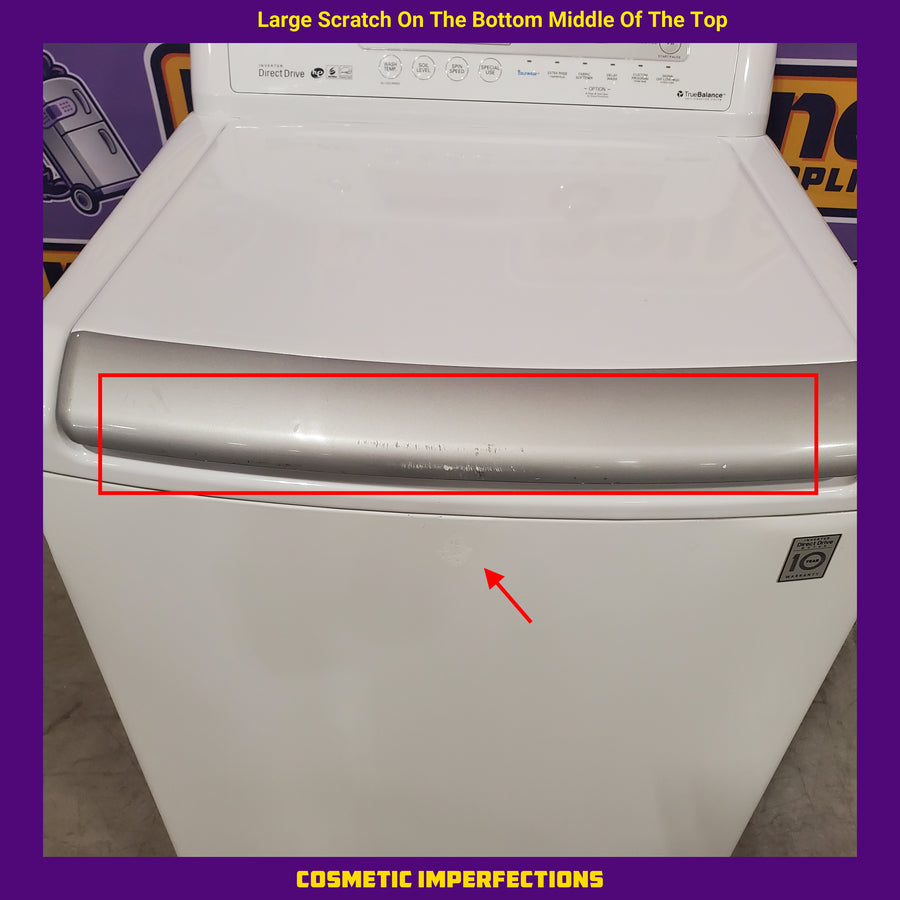 LG 4.5 cu. ft. Ultra Large High Efficiency Top Load Washer w/ WaveForce™ 1CR04111 - WT4970CW - Certified Refurbished