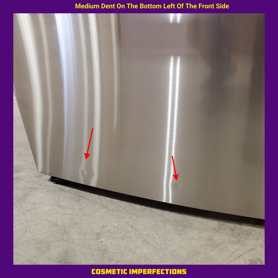 Samsung 28-cu ft 4-Door ENERGY STAR Smart French Door Refrigerator with Ice Maker in Fingerprint Resistant Stainless Steel RF28R7201SR - Scratch and Dent (Moderate)