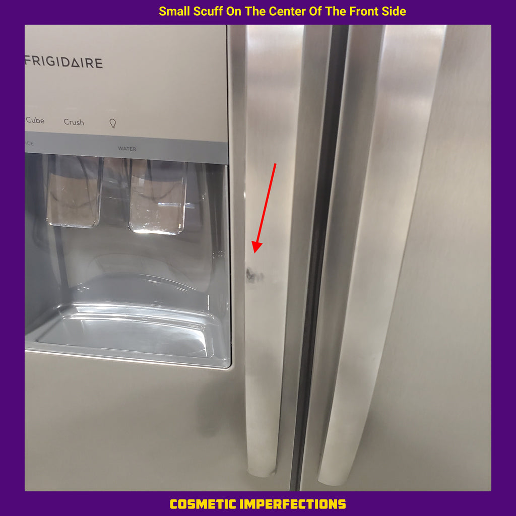 Pictures of Frigidaire 25.6-cu ft ENERGY STAR Side-by-Side Refrigerator with Ice Maker in Fingerprint Resistant Stainless Steel - 3SD675 - FRSS26L3AF - Scratch and Dent (Minor) - Neu Appliance Outlet - Discount Appliance Outlet in Austin, Tx