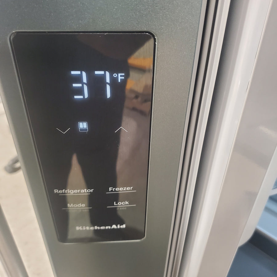 KitchenAid 30 cu. ft. French Door Refrigerator with Exterior Water and Ice in Juniper KRFF436SJP - Scratch & Dent (Minor)