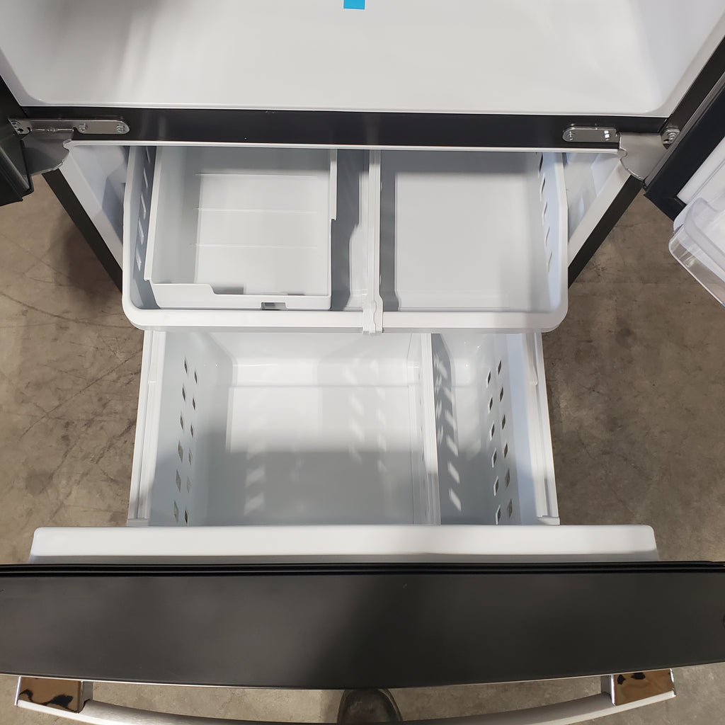 Pictures of 30 Inch Wide GE® ENERGY STAR® 20.8 Cu. Ft. French-Door Refrigerator with Icemaker and Advanced Water Filtration GNE21FYKFS - Open Box - Neu Appliance Outlet - Discount Appliance Outlet in Austin, Tx