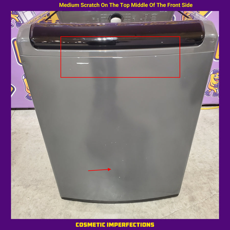 LG 4.1 cu. ft. Top Load Washer with 4-Way Agitator® and TurboDrum™ Technology WT6105CM - Certified Refurbished and LG 7.3 cu. ft. Ultra Large High Efficiency Electric Dryer in Monochrome Grey DLE6100M - Scratch & Dent (Minor)