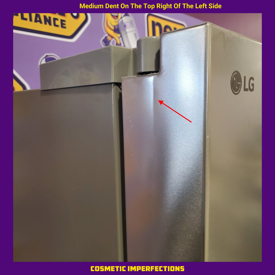 LG Counter-Depth 25.5-cu ft 36-in Wide French Door Refrigerator with Ice Maker ENERGY STAR Certified in PrintProof Stainless Steel LF26C6230V - Scratch & Dent (Moderate)