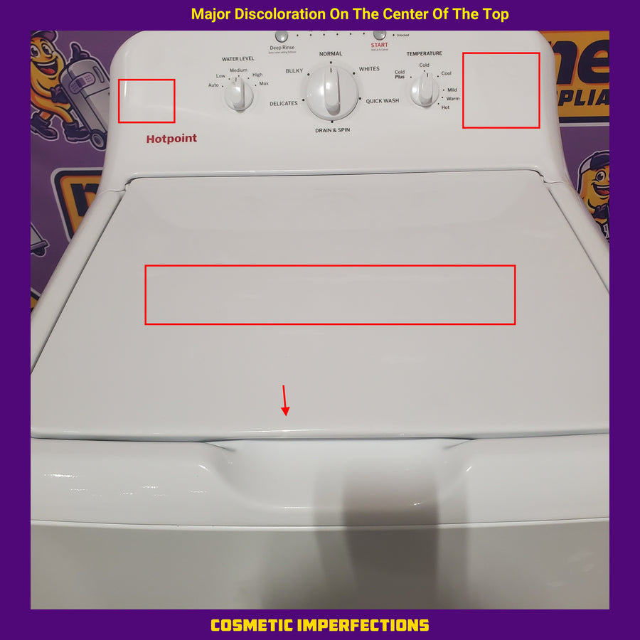 Hotpoint® 4.0 cu. ft. Capacity Washer with Cold Plus and Water Level Control HTW265ASWWW - Scratch & Dent (Moderate) and Hotpoint 6.2 cu. ft. Capacity Electric Dryer with Up To 120 ft. Venting and Shallow Depth HTX26EASWWW - Scratch & Dent (Moderate)