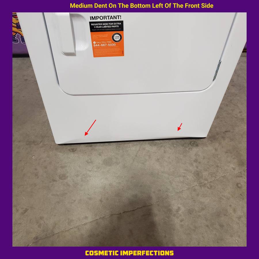 Amana 6.5 Cu. Ft. Electric Dryer with Wrinkle Shield Option and Automatic Dryness Control in White NED4655EW - Scratch & Dent (Minor)