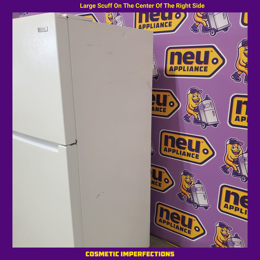 Vissani 18.1 cu. ft. Top Freezer Refrigerator with Adjustable Glass Shelving in White, Garage Ready MDTF18WHR5 - Scratch & Dent (Minor)