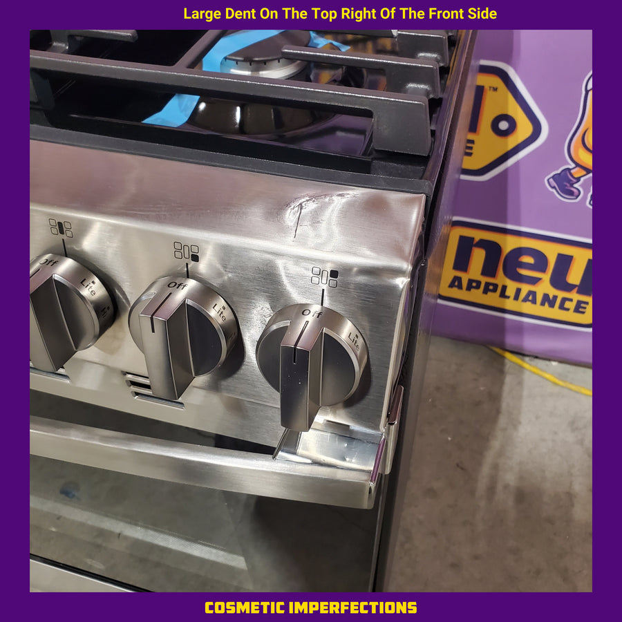 GE 30 in. 5-Burners Slide-In Gas Range in Stainless Steel with Crisp Mode GGS500SVSS - Scratch & Dent (Minor)