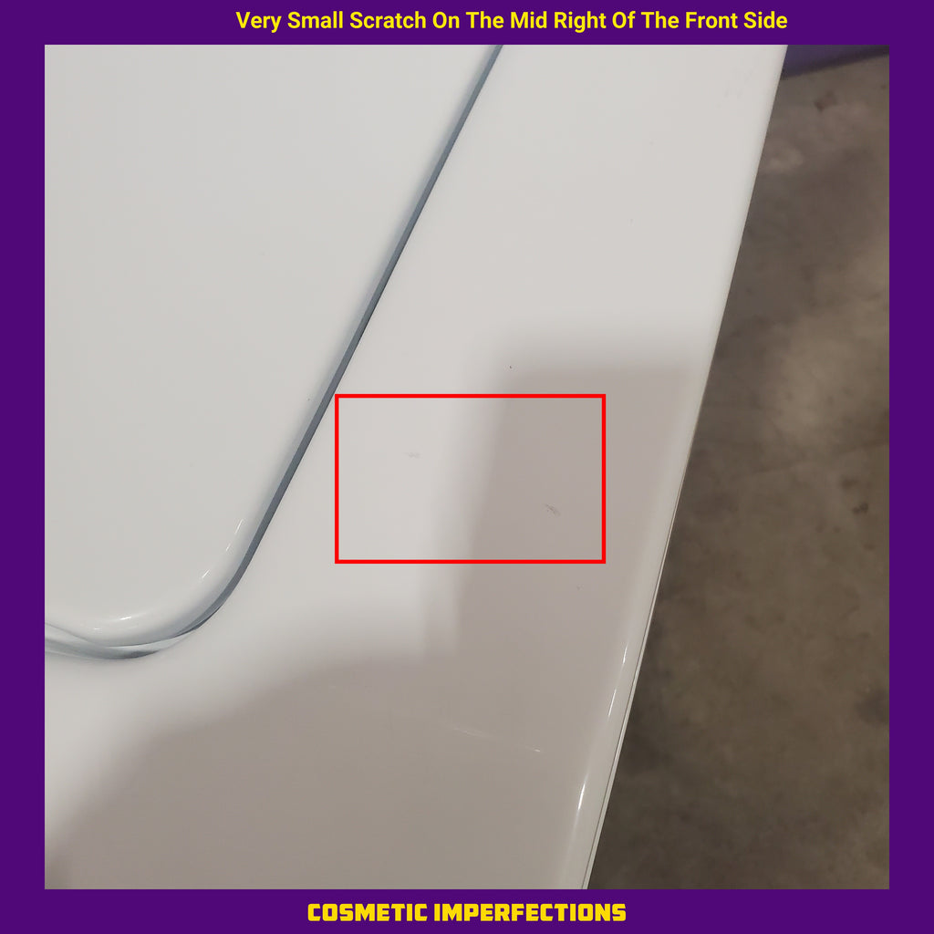 GE Unitized Spacemaker® 3.8 cu. ft. Capacity Washer with Stainless Steel Basket and 5.9 cu. ft. Capacity Electric Dryer 9SD054 - GUD27ESSMWW - Scratch & Dent (Minor)