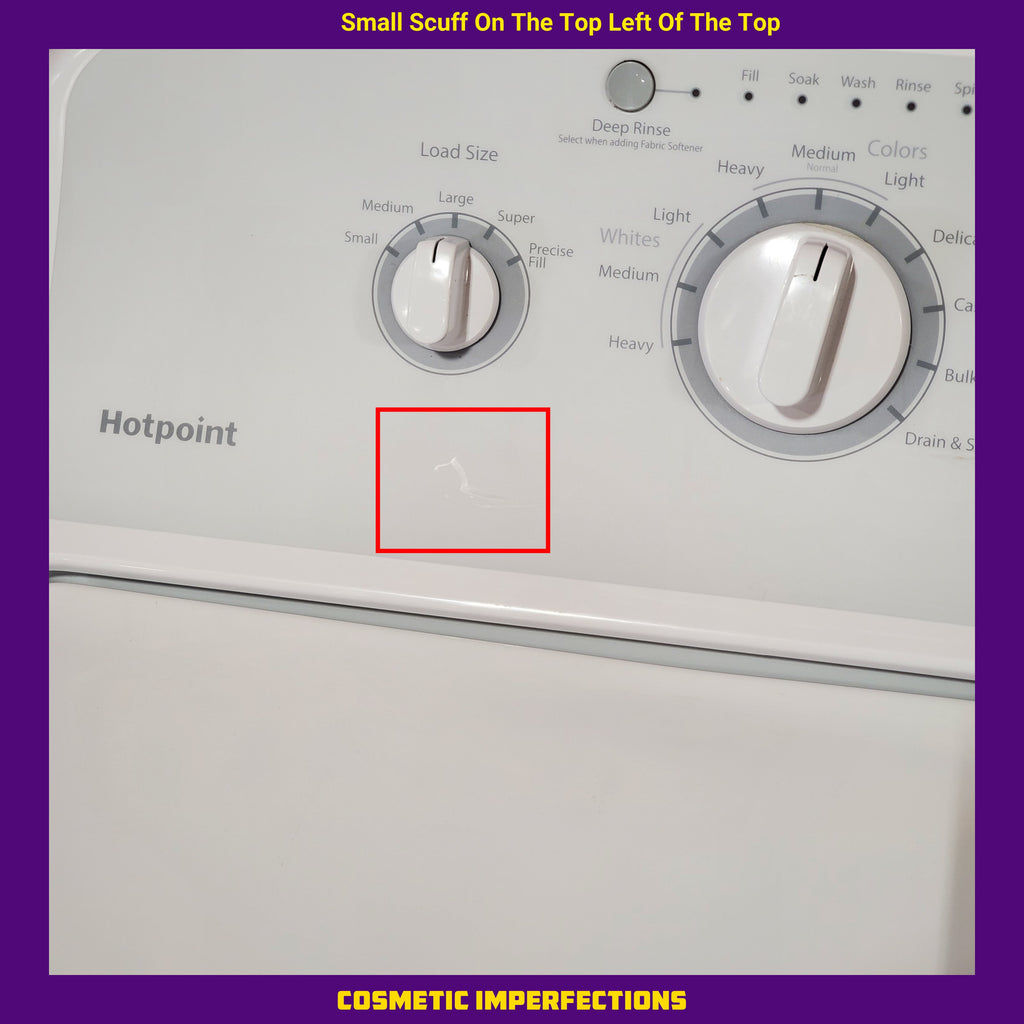 Pictures of Hotpoint Top Load 3.8 Cu. Ft. Washer with Stainless Steel Basket and Heavy Duty Agitator HTW240ASKWS and Hotpoint Electric Vented 6.2 Cu. Ft. Dryer with Aluminized Alloy Drum HTX24EASKWS - Certified Refurbished - Neu Appliance Outlet - Discount Appliance Outlet in Austin, Tx