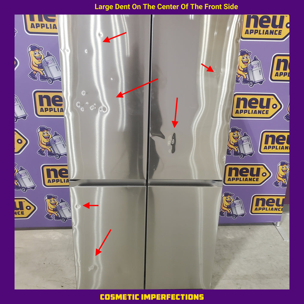 Pictures of Counter Depth Fingerprint Resistant Stainless Steel ENERGY STAR Samsung 22.8 cu. ft. 4 Door Flex Refrigerator with Beverage Center - Scratch & Dent - Major - Neu Appliance Outlet - Discount Appliance Outlet in Austin, Tx