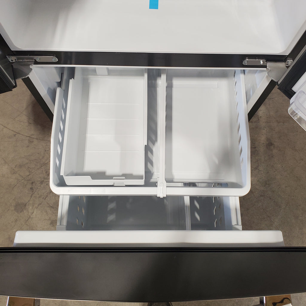 Pictures of 30 Inch Wide GE® ENERGY STAR® 20.8 Cu. Ft. French-Door Refrigerator with Icemaker and Advanced Water Filtration GNE21FYKFS - Open Box - Neu Appliance Outlet - Discount Appliance Outlet in Austin, Tx