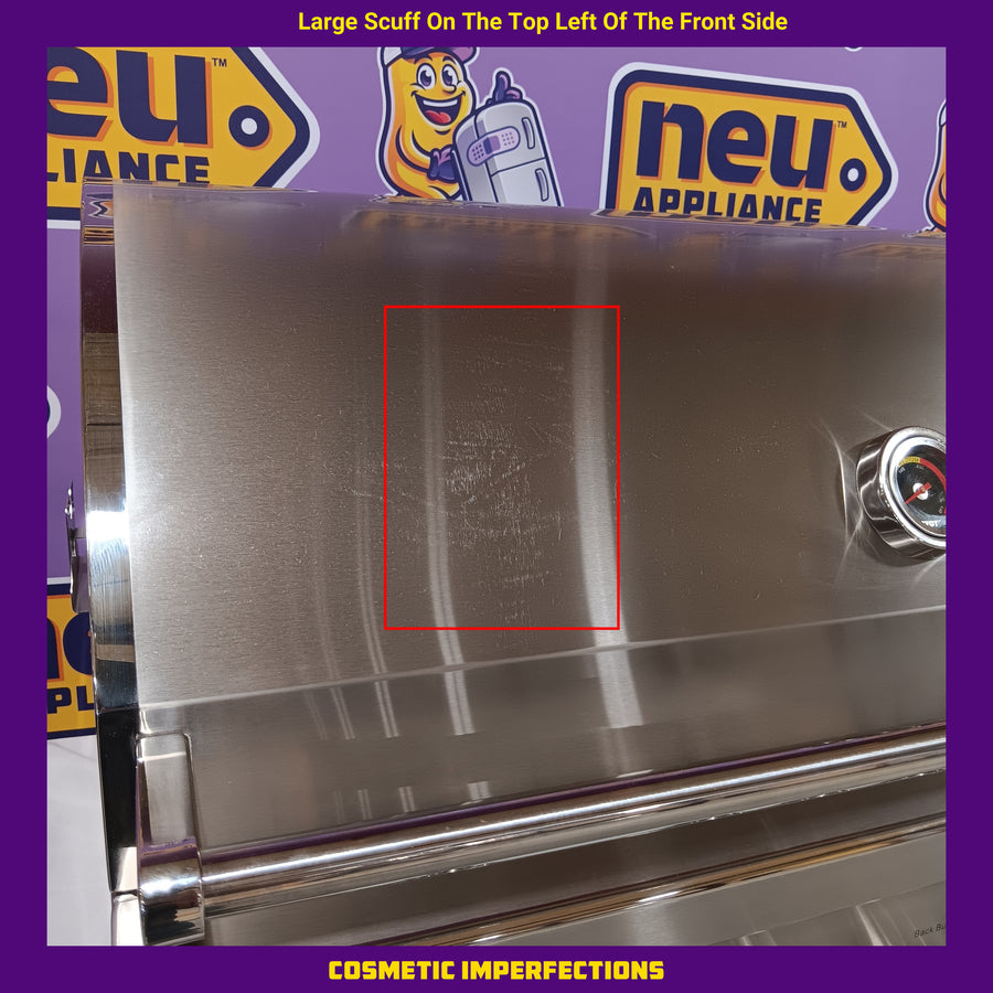 Coyote 36 Inch Built-In Grill with 3 Infinity Burners™, RapidSear™ Infrared Burner, 875 sq. in. Cooking Surface, Interior Grill Lighting, LED Illuminated Knobs, and Integrated Wind Guard C2SL36NG - Scratch & Dent (Moderate)