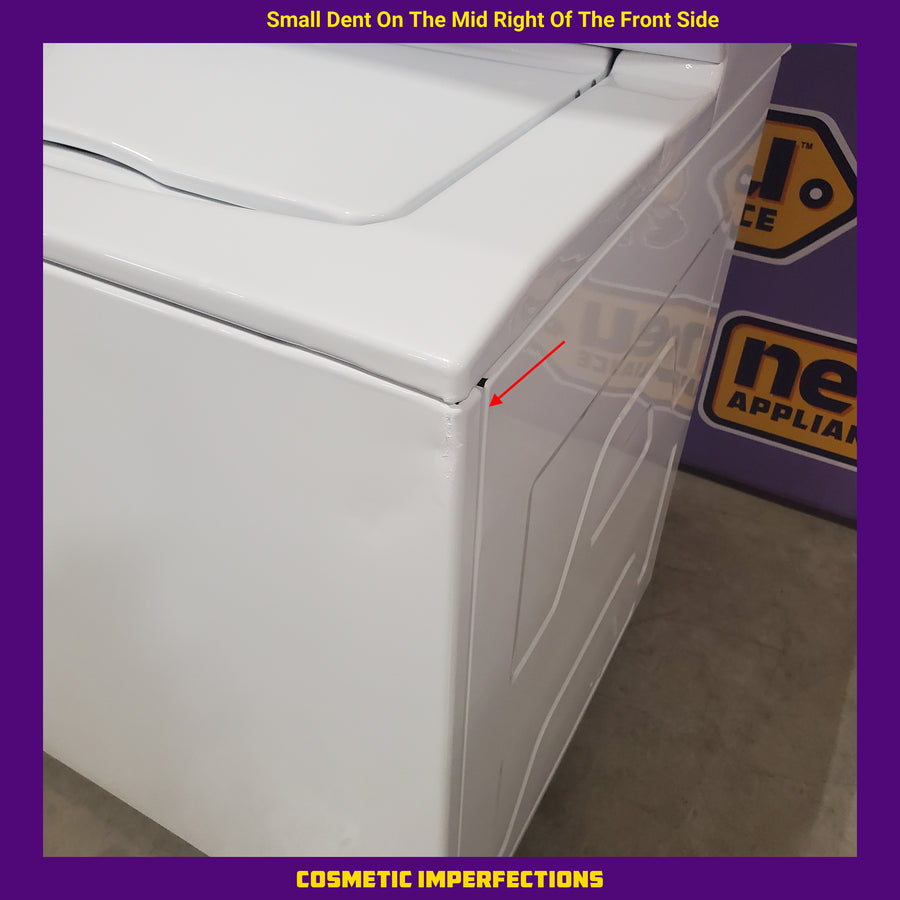 GE Unitized Spacemaker® 3.8 cu. ft. Capacity Washer with Stainless Steel Basket and 5.9 cu. ft. Capacity Electric Dryer GUD27ESSMWW - Certified Refurbished