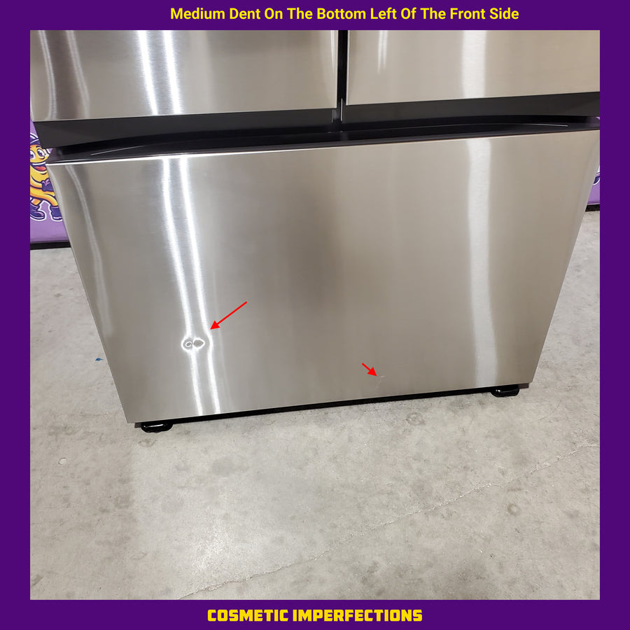 Samsung Bespoke AI Counter-Depth Sphere Ice 26-cu ft 36-in Wide French Door Refrigerator with Dual Ice Maker (Fingerprint Resistant Stainless Steel) ENERGY STAR Certified RF70F27SER - Scratch & Dent (Moderate)