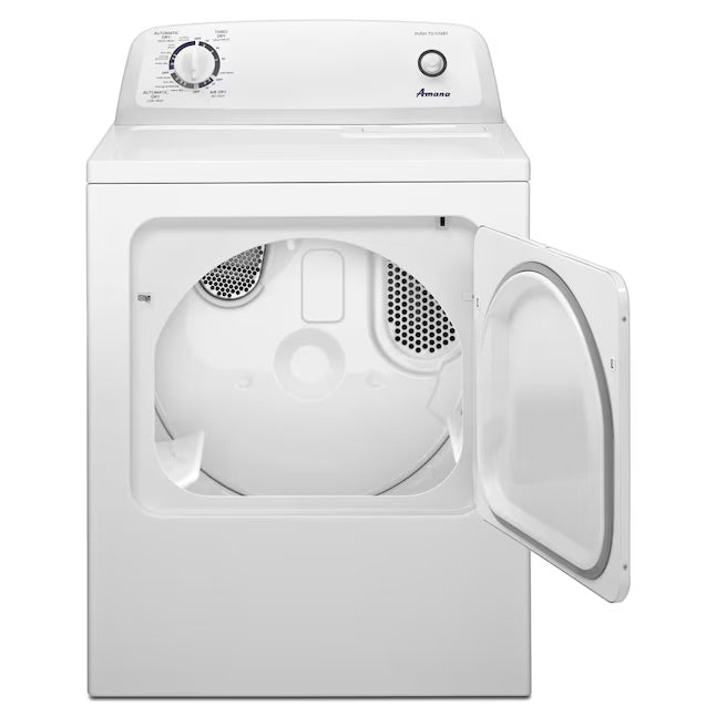 Amana 6.5 Cu. Ft. Electric Dryer with Wrinkle Shield Option and Automatic Dryness Control in White 22137SD373 - NED4655EW - Open Box