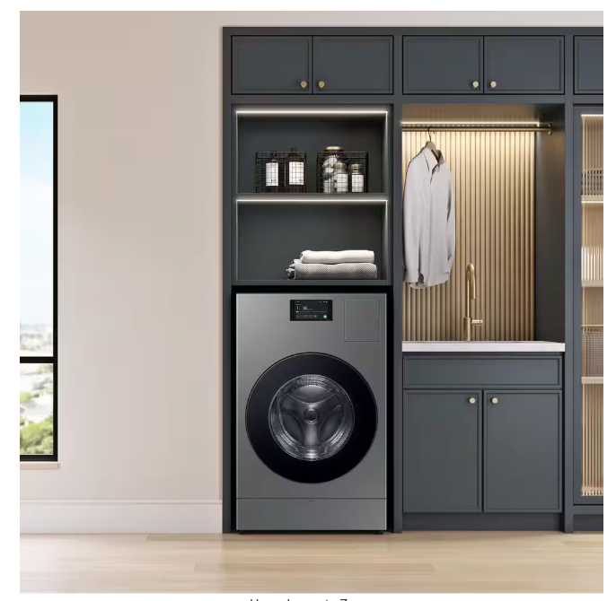 Pictures of Samsung 5.3 cu. ft. Bespoke AI Laundry Vented Combo™ All-in-One Ultra Capacity Washer and Electric Dryer with AI Home in Dark Steel WD90F53AVS - Open Box - Neu Appliance Outlet - Discount Appliance Outlet in Austin, Tx