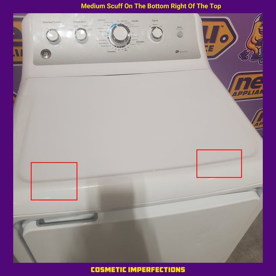 GE High Efficiency Agitator Medium 4.2-cu ft Top-Load Washer in White GTW485ASJWS - Certified Refurbished and GE White Electric 7.2 Cu. Ft. Dryer with Aluminized Alloy Drum 16291 - GTD45EASJWS - Certified Refurbished
