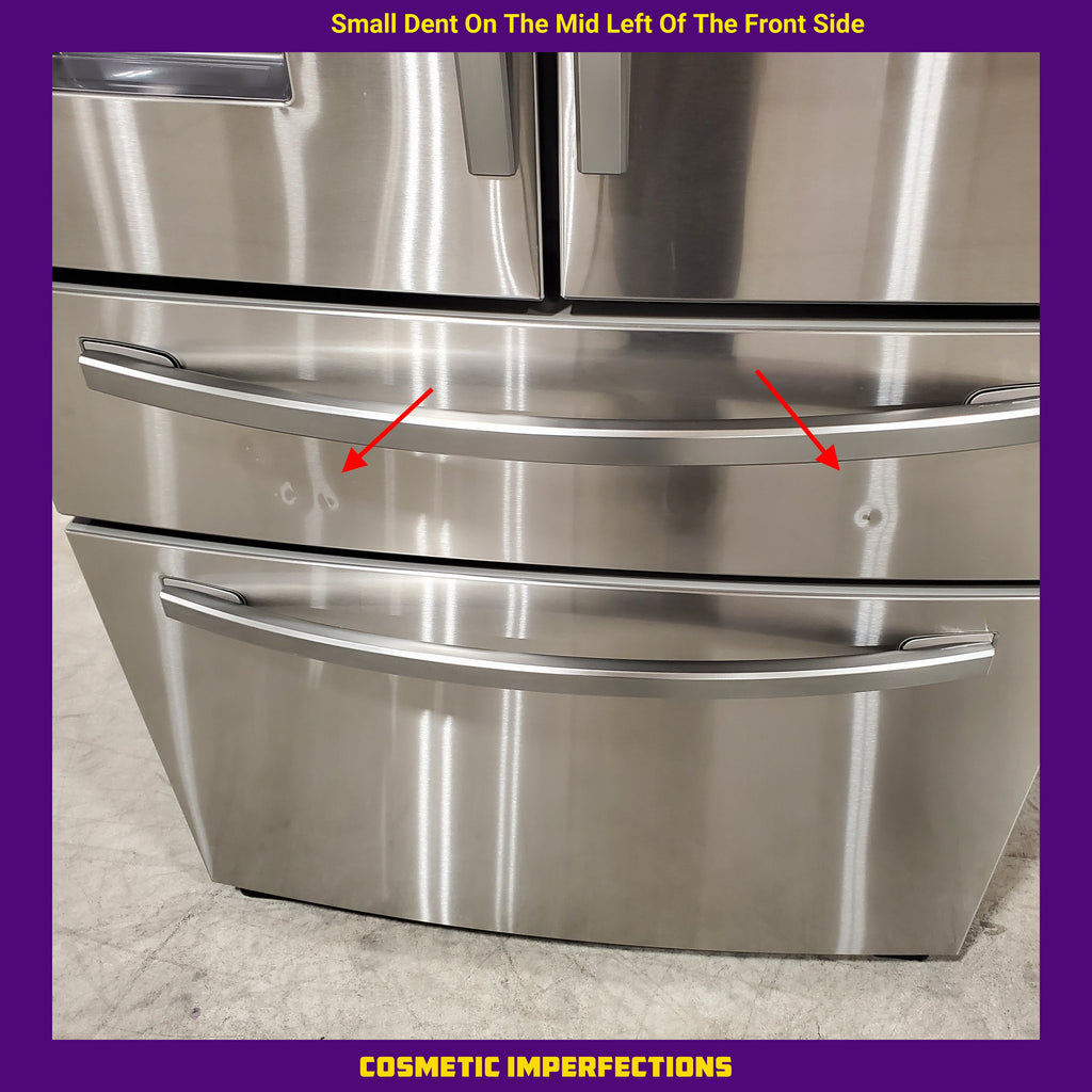 Pictures of Samsung 28-cu ft 4-Door ENERGY STAR Smart French Door Refrigerator with Ice Maker in Fingerprint Resistant Stainless Steel 4SD413 - RF28R7201SR - Scratch and Dent (Minor) - Neu Appliance Outlet - Discount Appliance Outlet in Austin, Tx