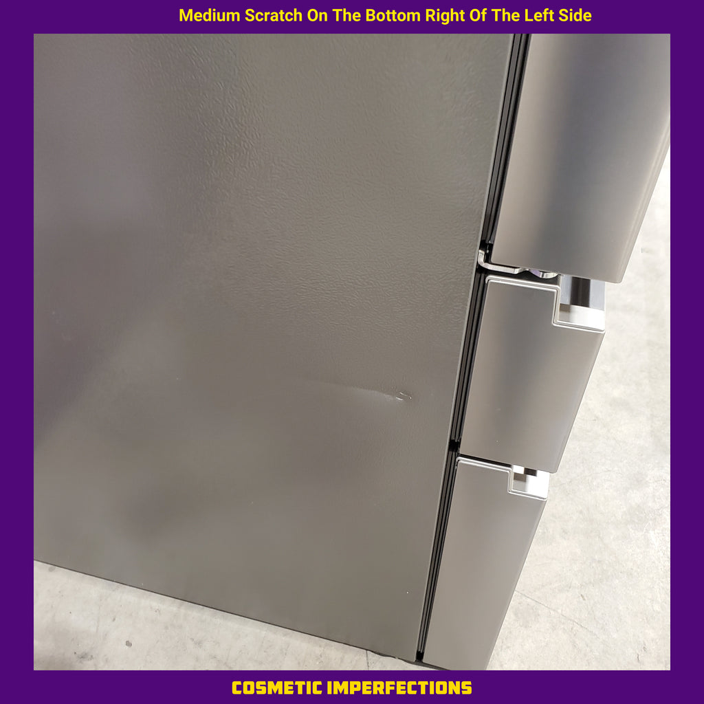 Pictures of Hisense PureFlat 25.6-cu ft 4-Door Smart French Door Refrigerator with Ice Maker, Water and Ice Dispenser (Stainless Steel) ENERGY STAR - Scratch and Dent (Minor) - Neu Appliance Outlet - Discount Appliance Outlet in Austin, Tx