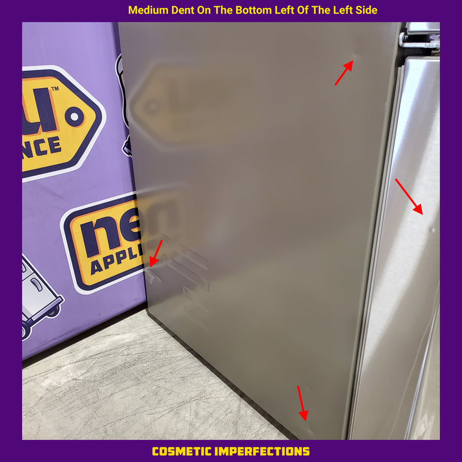 LG 33 in. W. 21 cu.ft. SMART Counter Depth MAX French Door Refrigerator with Ice Maker in PrintProof Stainless Steel 31135SD272 - LF21G6200S - Scratch & Dent (Major)